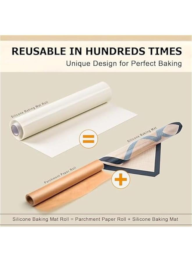 Silic Baking Mat Roll Food Grade Silic NonSlip Pastry Mat NonStick Reusable Air Fryer Linner Counter Mat Oven Liner Freeze Dryer Mat  12IN x 8 FT - Image 2