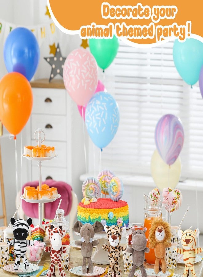 Guiqulai 14 Pcs Mini Jungle Animal Plush Toys Set, Including 14 Pcs Stuffed Safari Forest Animals with Birthday Hats, Organza Bag for Birthday Favor Theme Party - Image 5