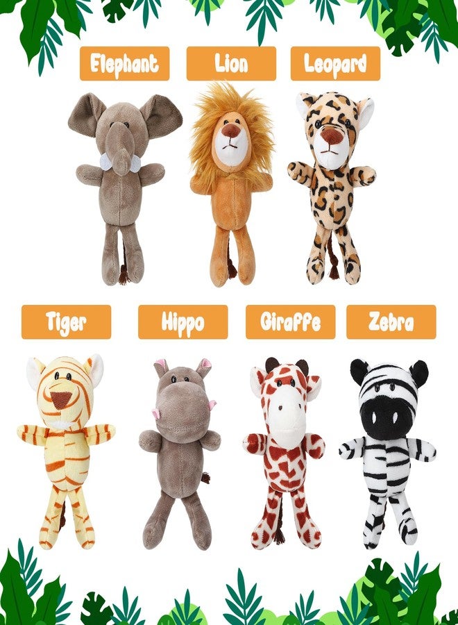 Guiqulai 14 Pcs Mini Jungle Animal Plush Toys Set, Including 14 Pcs Stuffed Safari Forest Animals with Birthday Hats, Organza Bag for Birthday Favor Theme Party - Image 3