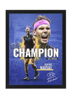 Rafael Nadal Champion Tennis Autographed Poster with Frame 30x40cm