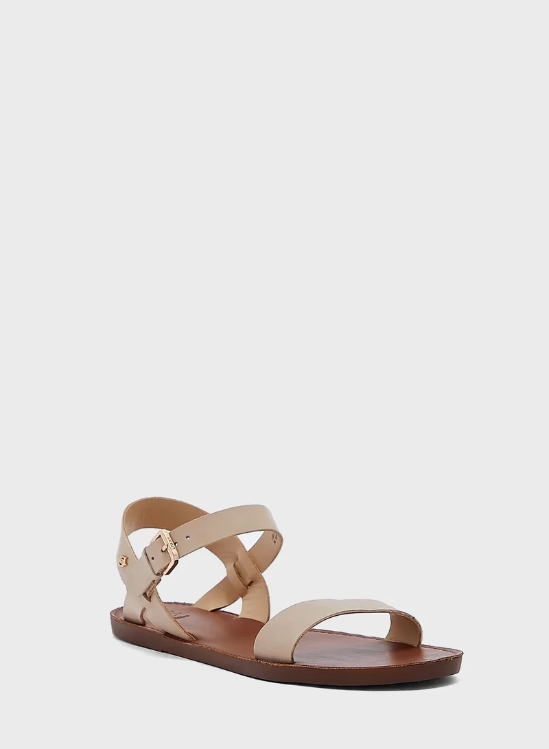 Dune London Leelas Multi Strap Detail Flat Sandal
