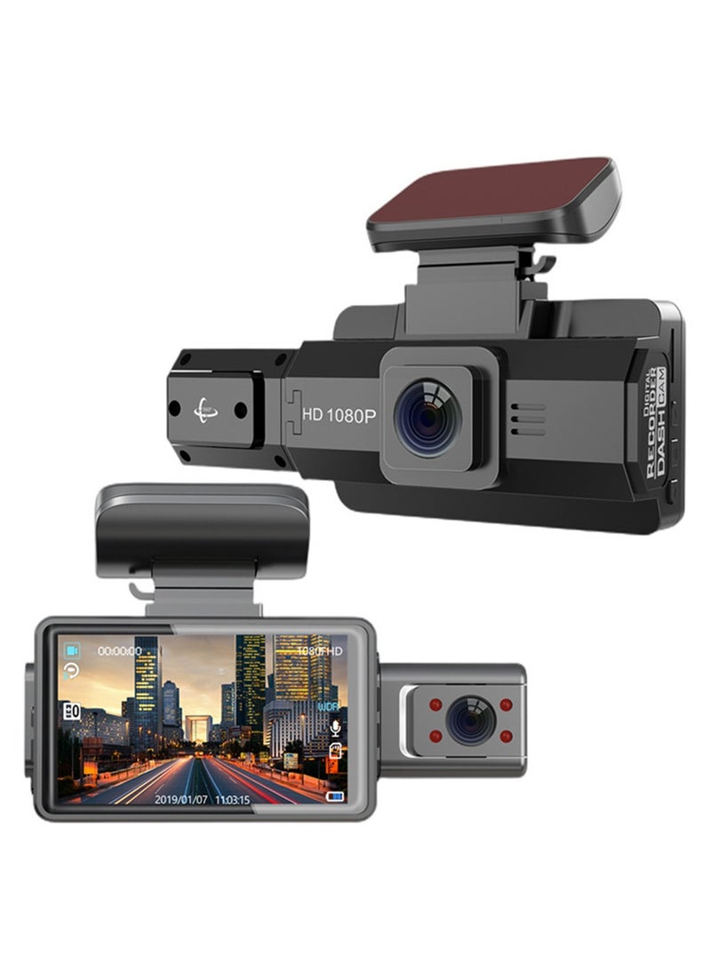 Furtey - 1080P 3.0IPS Display Screen Tachograph, 140 Degree Wide Angle, Front+Rear Dual Lens Car Video Drive Recorder, Enhanced Night Vision Support Loop Recording - Image 1