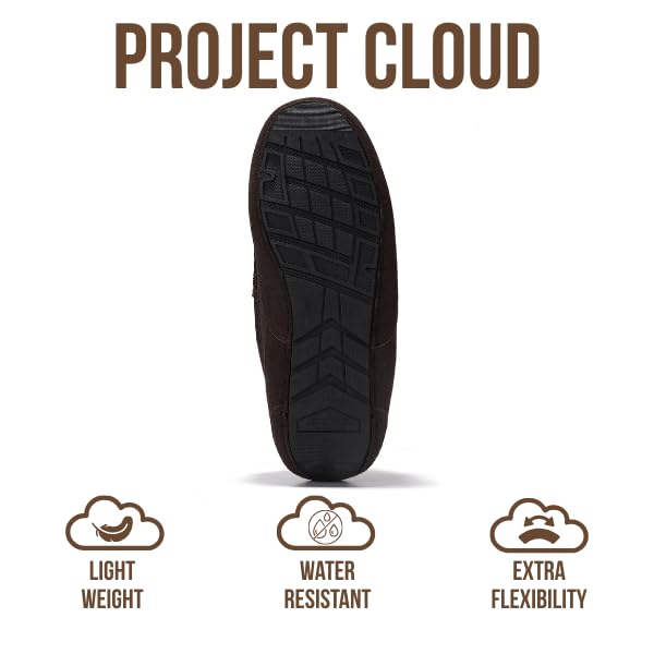 Project Cloud Mens Slippers 100% Genuine Leather with Memory Foam Insole Mens Shoes - Non-Slip and Lightweight Indoor and Outdoor Slippers for Men (Oswin, Choc, 10) - Image 5