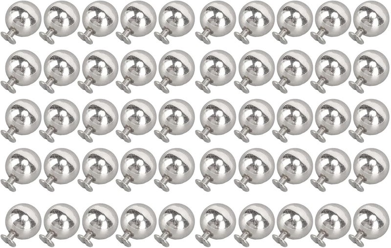 Odor free color aqxreight 50 Set Sphere Rivet Kit Iron Soild 10mm Diameter Sphere Stud Kit with 6mm Screws for Leather Crafts Clothing Boots Handbags Silver Making It Secure Pro Rivet KitSphere (Silver) Advanced minimal build Modern color selections Global light sturdy raw material All user friendly build Smooth joint Multi-price design picks Multi-purpose All governorates deliver Yearly optimized delivery route Longevity upgraded craftsmanship Assorted trendy color picks Market multi-use trusted quality Single & bulk use compatible In-Kingdom stored commodity Easy clean surface General compatible design Global mainstream design picks Systematic nationwide ship Gulf climate tested upgraded quality Wear resistant Individual & group usable Popular practical build Multi option design Reliable daily use design - Image 1