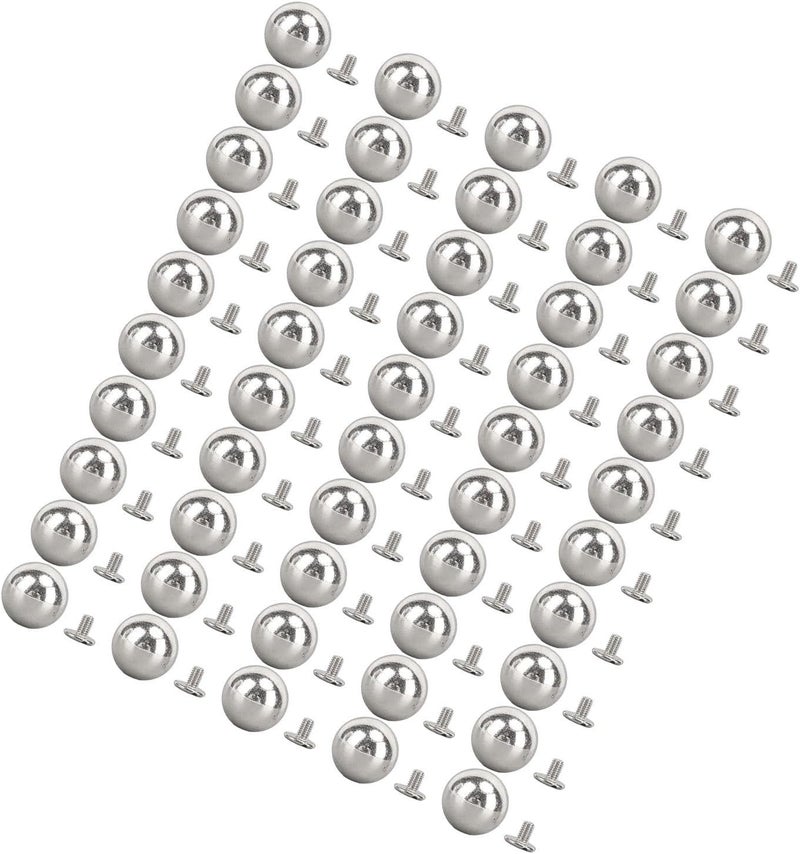 Odor free color aqxreight 50 Set Sphere Rivet Kit Iron Soild 10mm Diameter Sphere Stud Kit with 6mm Screws for Leather Crafts Clothing Boots Handbags Silver Making It Secure Pro Rivet KitSphere (Silver) Advanced minimal build Modern color selections Global light sturdy raw material All user friendly build Smooth joint Multi-price design picks Multi-purpose All governorates deliver Yearly optimized delivery route Longevity upgraded craftsmanship Assorted trendy color picks Market multi-use trusted quality Single & bulk use compatible In-Kingdom stored commodity Easy clean surface General compatible design Global mainstream design picks Systematic nationwide ship Gulf climate tested upgraded quality Wear resistant Individual & group usable Popular practical build Multi option design Reliable daily use design - Image 4