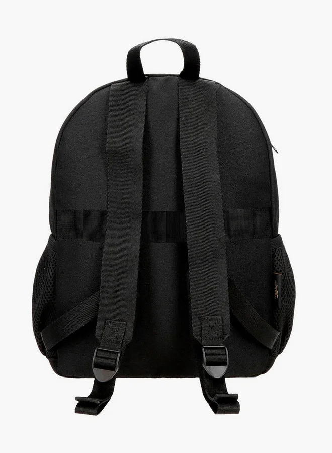 ريبوك Logo Print School Backpack with Adjustable Straps and Zip Closure - 38x19x43 cm