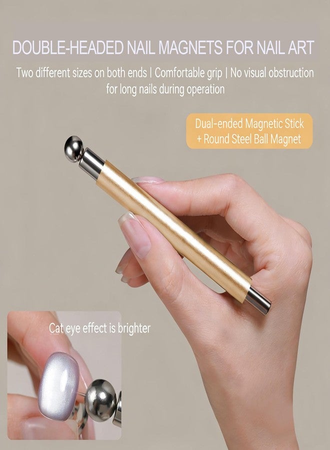 SIMAYKUWA Cat Eye Magnet for Nails, Double Ended Cylindrical Nail Magnet Tool with Round Magnetic Bead-3.9 Inch - Image 2