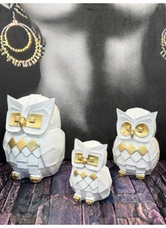 Generic Three-piece owl set, plaster material, large size  - Image 3