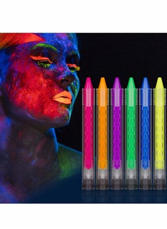Y&D Face Paint Crayons Kit 6 Colors Safe Non-Toxic Body for Kids Children Twistable Fluorescent Bath Halloween Masquerades Easter Festivals Party Supplies  - Image 1