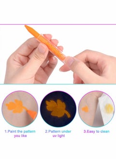 Y&D Face Paint Crayons Kit 6 Colors Safe Non-Toxic Body for Kids Children Twistable Fluorescent Bath Halloween Masquerades Easter Festivals Party Supplies  - Image 3