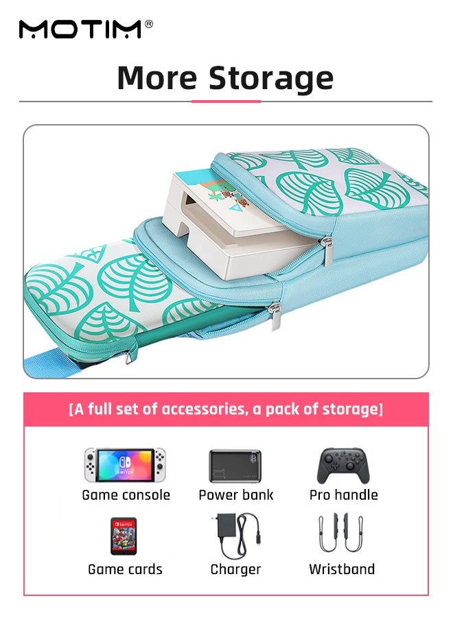 Motim Travel Bag Crossbody Bag Compatible with Nintendo Switch & Switch Lite, Carrying Case Portable Carrying Backpack for Animal Crossing, Games Accessories Console & Dock Charger  - Image 5