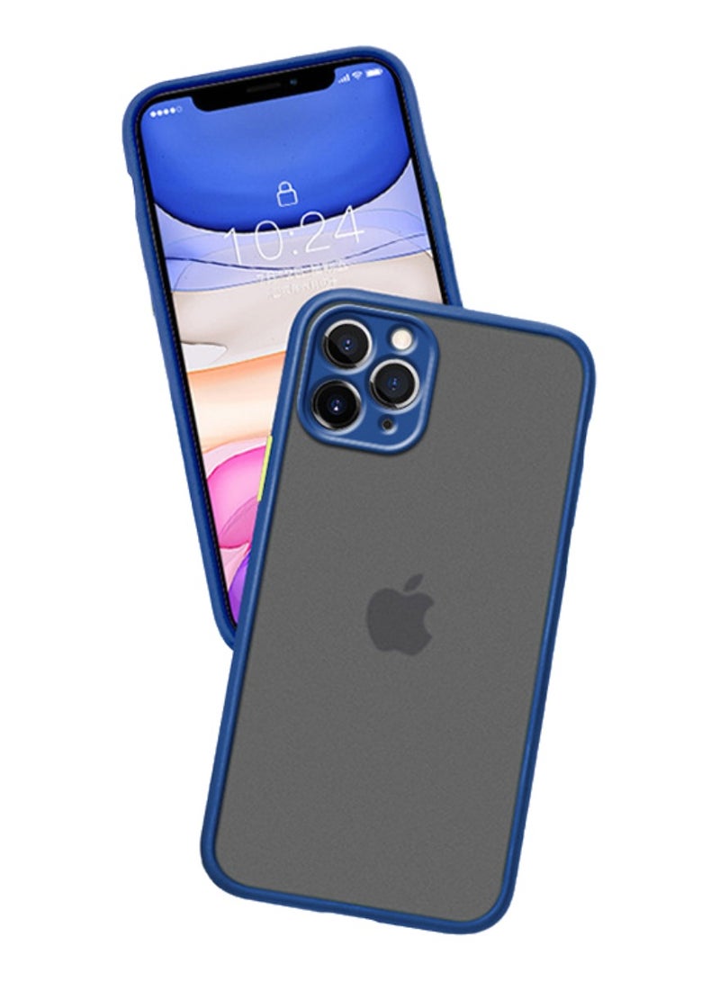 iPhone 16 Pro Max 6.9" Case - Translucent Hard Shell - Shockproof Case with Soft TPU Silicone Bumper (Blue) - Image 1