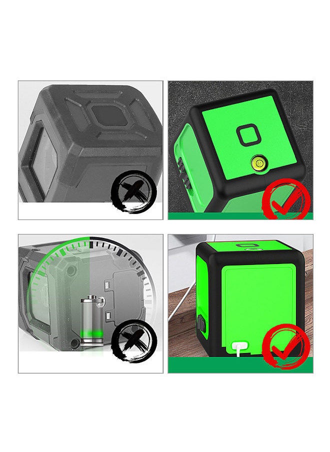 Generic - Portable mini small laser infrared level, green light 2-wire line projector, high-precision level, strong light built-in lithium battery version Add iron plate for upper wall bracket - Image 1