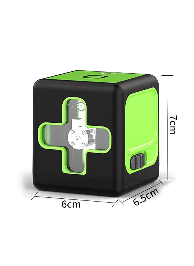 Generic - Portable mini small laser infrared level, green light 2-wire line projector, high-precision level, strong light built-in lithium battery version Add iron plate for upper wall bracket - Image 1