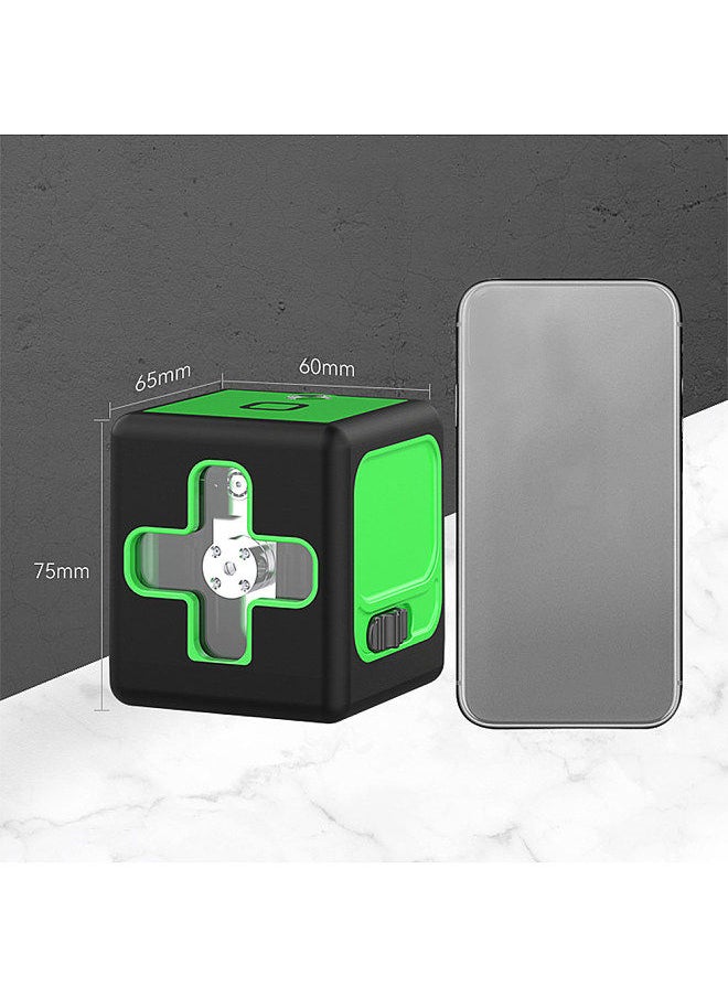 Generic - Portable mini small laser infrared level, green light 2-wire line projector, high-precision level, strong light built-in lithium battery version Add iron plate for upper wall bracket - Image 1