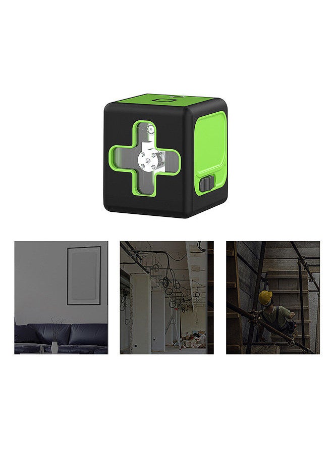 Generic - Portable mini small laser infrared level, green light 2-wire line projector, high-precision level, strong light built-in lithium battery version Add iron plate for upper wall bracket - Image 1