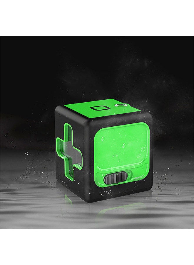 Generic - Portable mini small laser infrared level, green light 2-wire line projector, high-precision level, strong light built-in lithium battery version Add iron plate for upper wall bracket - Image 1