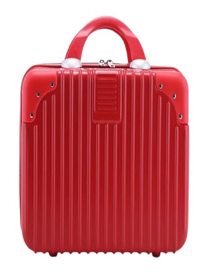 Adson Travel Make up Train Case, Waterproof Portable Hard Shell Cosmetic Case Luggage Mini Suitcase Makeup Brushes Bag Toiletry Organizer Portable Makeup Carrying Case (Rose Candy Red) - Image 1