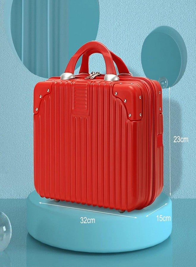 Adson Travel Make up Train Case, Waterproof Portable Hard Shell Cosmetic Case Luggage Mini Suitcase Makeup Brushes Bag Toiletry Organizer Portable Makeup Carrying Case (Rose Candy Red) - Image 4