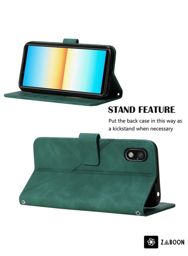 Zaboon Protective Case For Samsung Galaxy A13 5G Skin Feel Crocodile Texture Magnetic Clasp Horizontal Flip PU Case with Holder & Card Slots & Wallet - Image 2