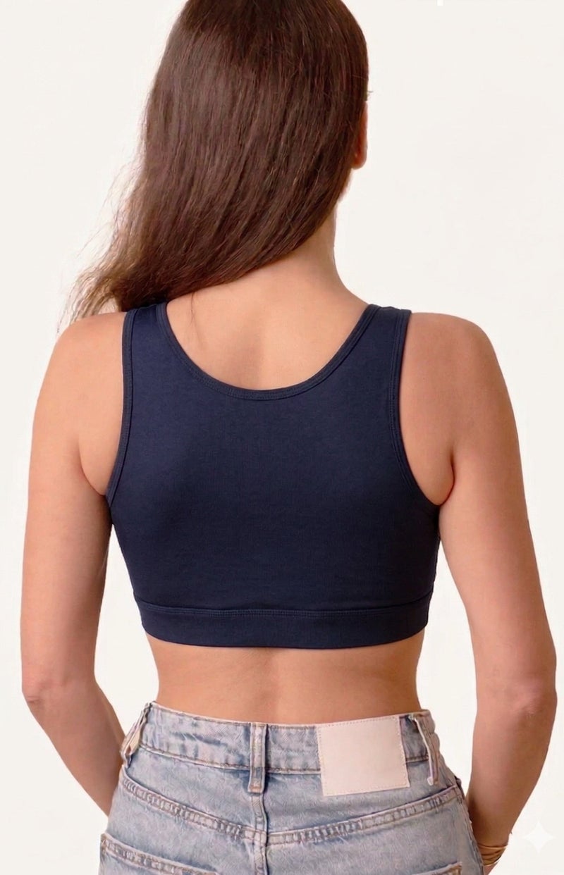 karma® Women Comfort Soft Padded Bra - Navy Blue - Image 3