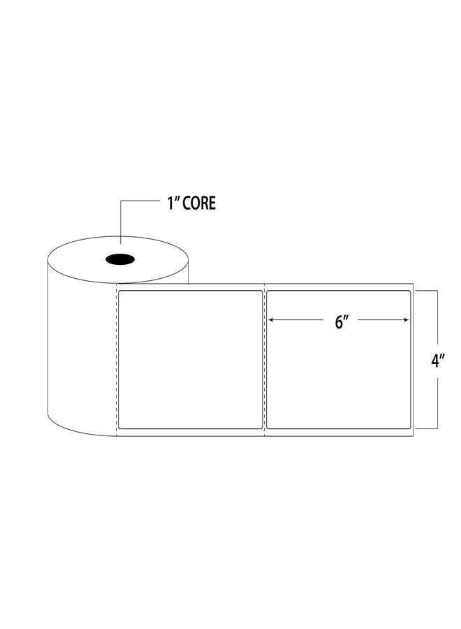 Blank Labels 4" X 6" Direct Thermal Shipping Labels | Blue | 1" Cores w/Perfs Easy Tear | Made in USA | Printing Label | 500 Labels | 250 Labels per Roll | 2 Rolls | Blank Labels - Image 2