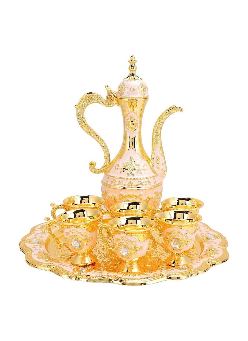 General - Vintage Turkish Coffee Pot Set, Turkish Tea Set with 6 Coffee Cups, One Person Teapot and Cup Set, Family Tea Table Decorative Tea Set, Wedding Gift, Family Tea Party - Image 1