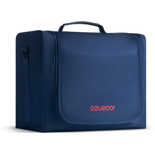 Ozueccr Large Hat Bag for Baseball Caps Portable Hat Organizer Bag with Handle and Adjustable Shoulder Strap Holds 24 Caps For Travel Moving Home Storage - Image 3