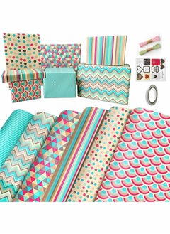 Y&D Birthday Gift Wrapping Paper Set Included 6 Pack Wrap with Ribbon, Sticker and Tape, for Birthday, Weddings, Graduations, Boys, Girls, All Occasion  - Image 1