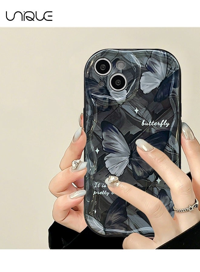 Unique For iPhone 15 Phone Case - Butterfly Phone Case - Shockproof Waterproof Phone Case Girl Girl, Black - Image 1