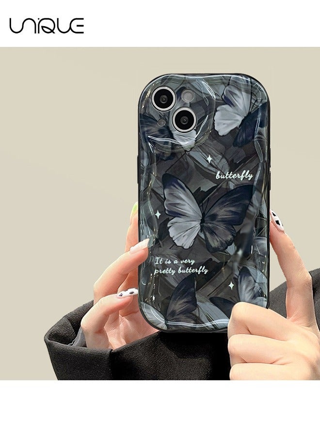 Unique For iPhone 15 Phone Case - Butterfly Phone Case - Shockproof Waterproof Phone Case Girl Girl, Black - Image 2