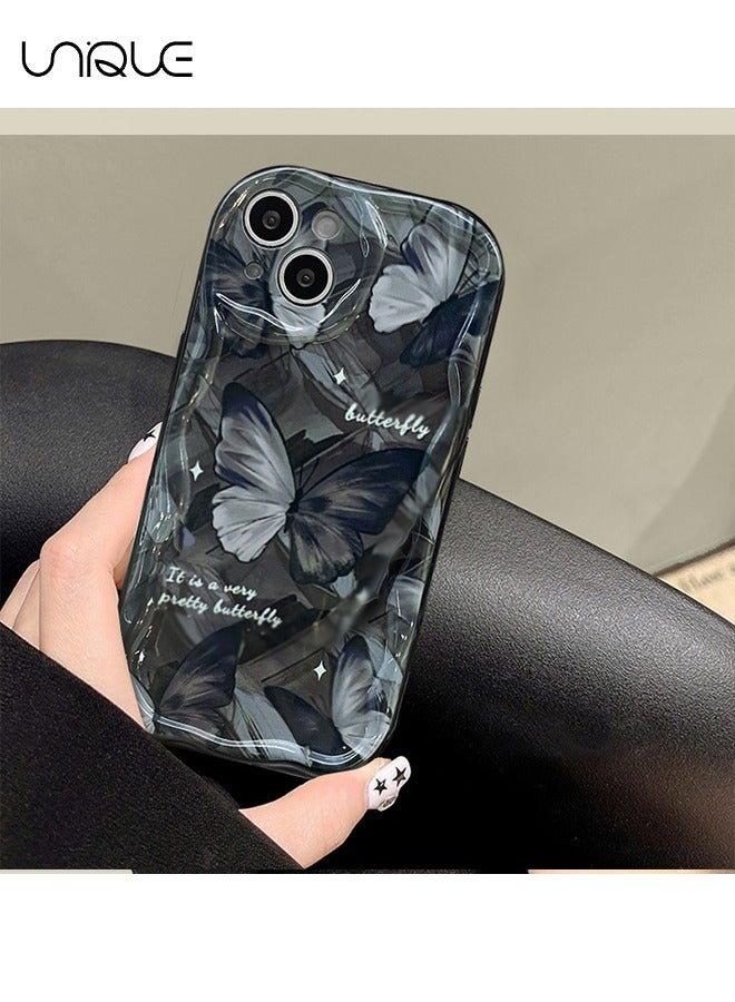 Unique For iPhone 15 Phone Case - Butterfly Phone Case - Shockproof Waterproof Phone Case Girl Girl, Black - Image 3