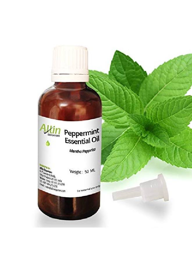Allin Exporters Peppermint Essential Oil Natural Ideal For Aromatherapy Aroma Diffusers Eliminate Foul Odours Therapeutic Grade For Skin (50 Ml)  - Image 2