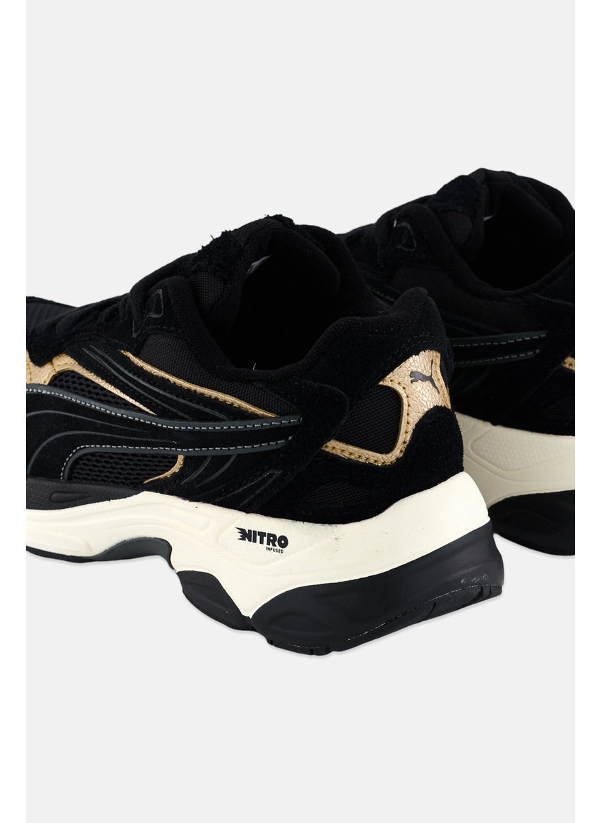 PUMA Kids Boy Teveris Nitro Metallic Lace Up Training Shoes, Black  - Image 2