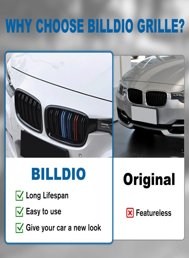 BILLDIO F30 Grille - Front Kidney Color Grill Compatible with BMW 3 series F30 F31 2012-2018 320i 328i 328d 330e 330i 335i 340i 328i Double Slats 2Pcs - Image 5