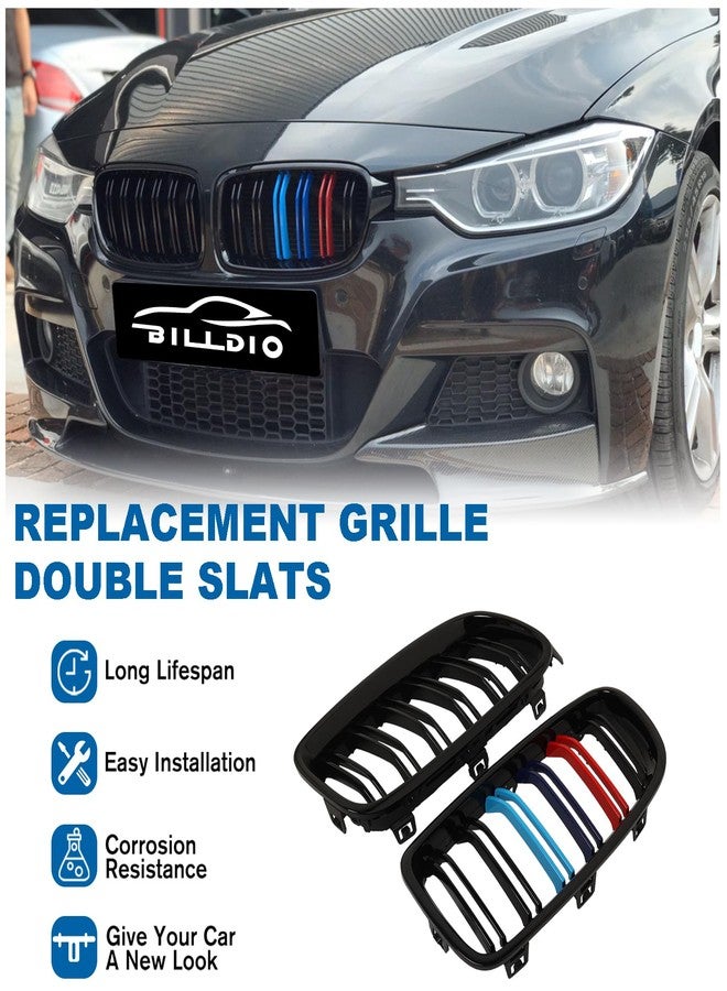 BILLDIO F30 Grille - Front Kidney Color Grill Compatible with BMW 3 series F30 F31 2012-2018 320i 328i 328d 330e 330i 335i 340i 328i Double Slats 2Pcs - Image 2