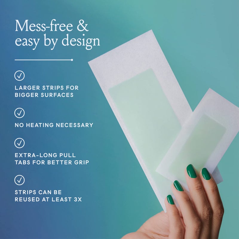 Billie Wax Kit - Body & Underarm - Easy & Convenient - No Heat - Made With Aloe & Avocado Oil - Vegan Soft-Gel - 36 wax strips - 6 post-wax serum wipes - Image 2