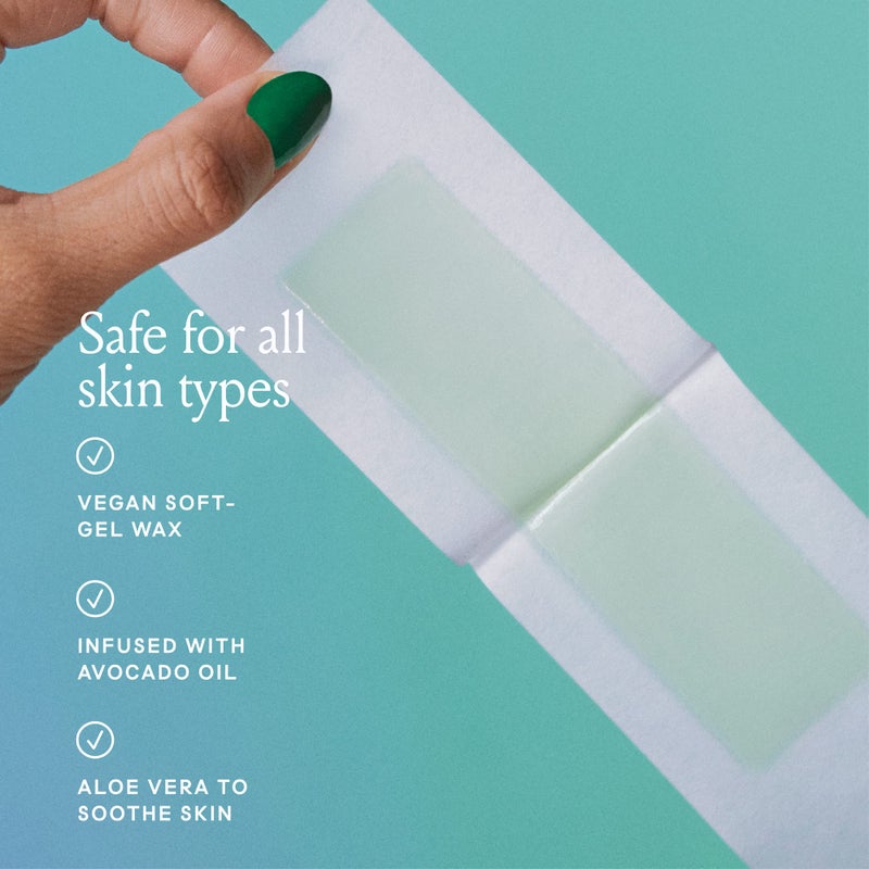 Billie Wax Kit - Body & Underarm - Easy & Convenient - No Heat - Made With Aloe & Avocado Oil - Vegan Soft-Gel - 36 wax strips - 6 post-wax serum wipes - Image 4