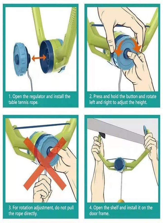 MANVI Table Tennis Trainer for Kids, Wall Hanging Practice 4 Ball with 2 TableTennis Racket, Self Training Indoor Hanging Tabletennis for Kids Boys & Girls - Image 5