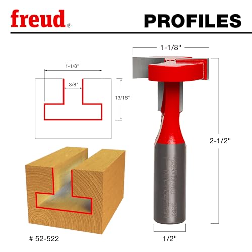 Freud 52-522: 1-1/8" (Dia.) T-Slotting Cutter Bit with 1/2" Shank - Image 2