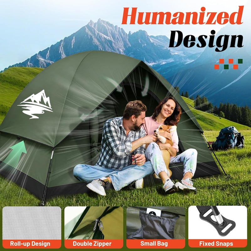 Purebox 2/3 Person Camping Tent with Rainfly - Waterproof, Windproof, Easy Setup Dome Tent for Outdoor Adventures - Image 5