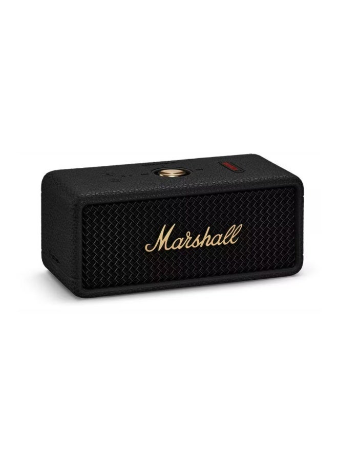 Marshall Emberton III Compact Portable Wireless Speaker with More than 32 Hours of Playtime, IP67 Water Resistance Level, Bluetooth Version 5.3, Built-in Microphone - Black / Brass - Image 1