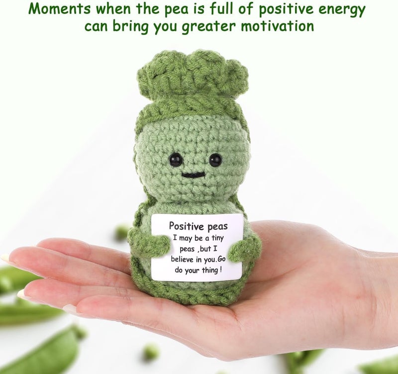 Bukela Pea Cute Knitted, Pea Handcrafted Handmade Gift, Funny Emotional Support Healing Creative Doll Knitted Wool Stress Figure Relieving Gifts for Friends Home Office Decor Decoration - Image 3