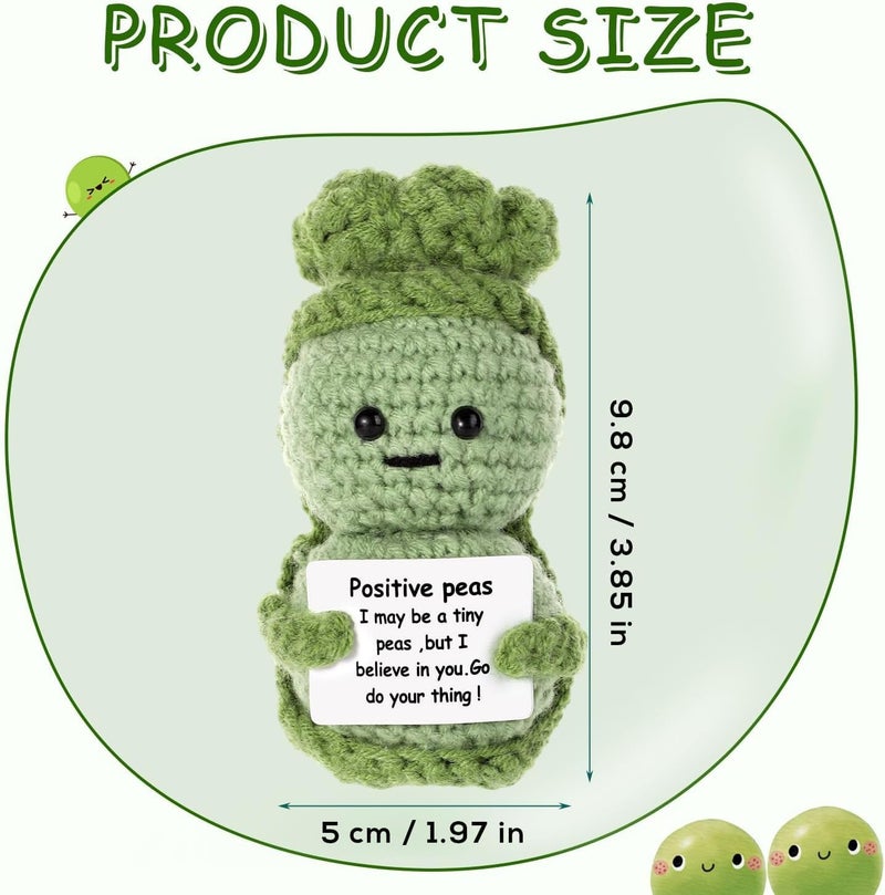 Bukela Pea Cute Knitted, Pea Handcrafted Handmade Gift, Funny Emotional Support Healing Creative Doll Knitted Wool Stress Figure Relieving Gifts for Friends Home Office Decor Decoration - Image 1