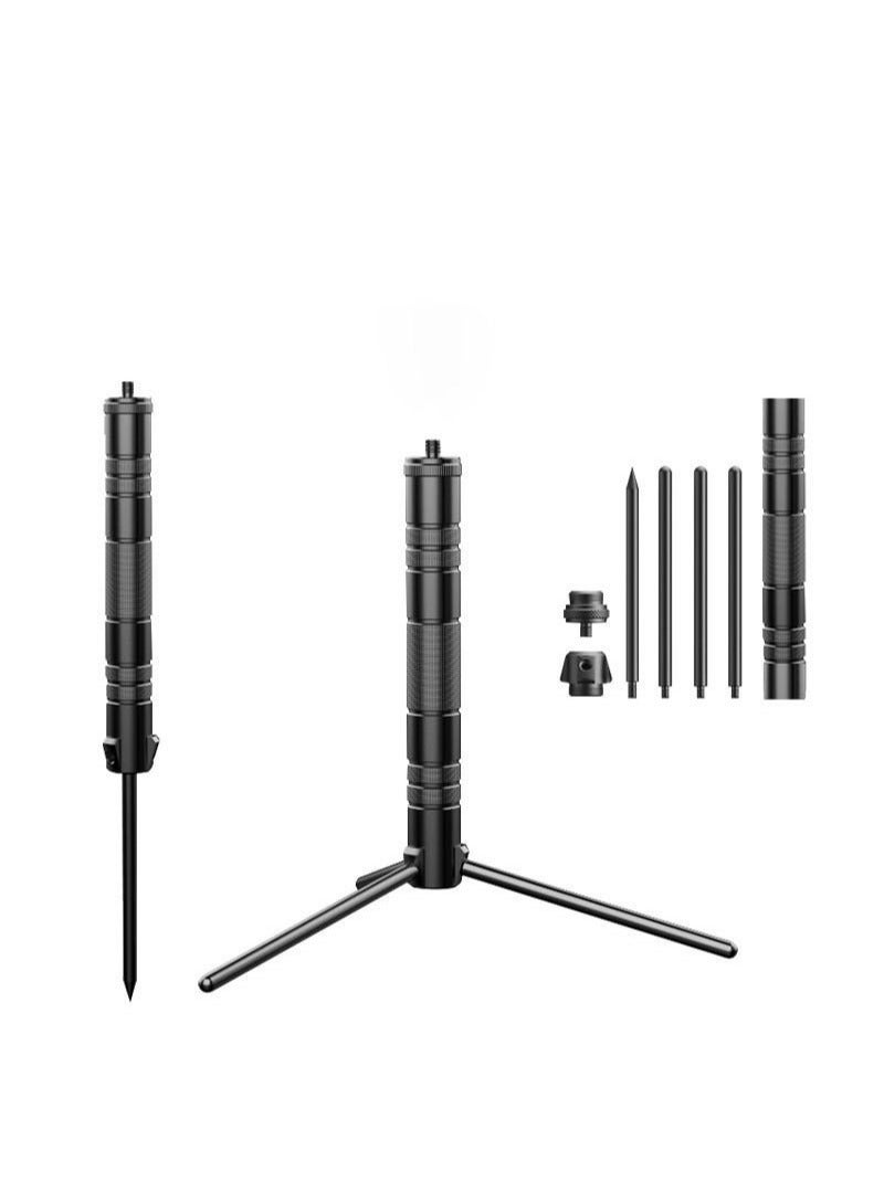 Generic Aluminum alloy folding desktop tripod camera stand,multifunctional outdoor camping light work light stand  - Image 1
