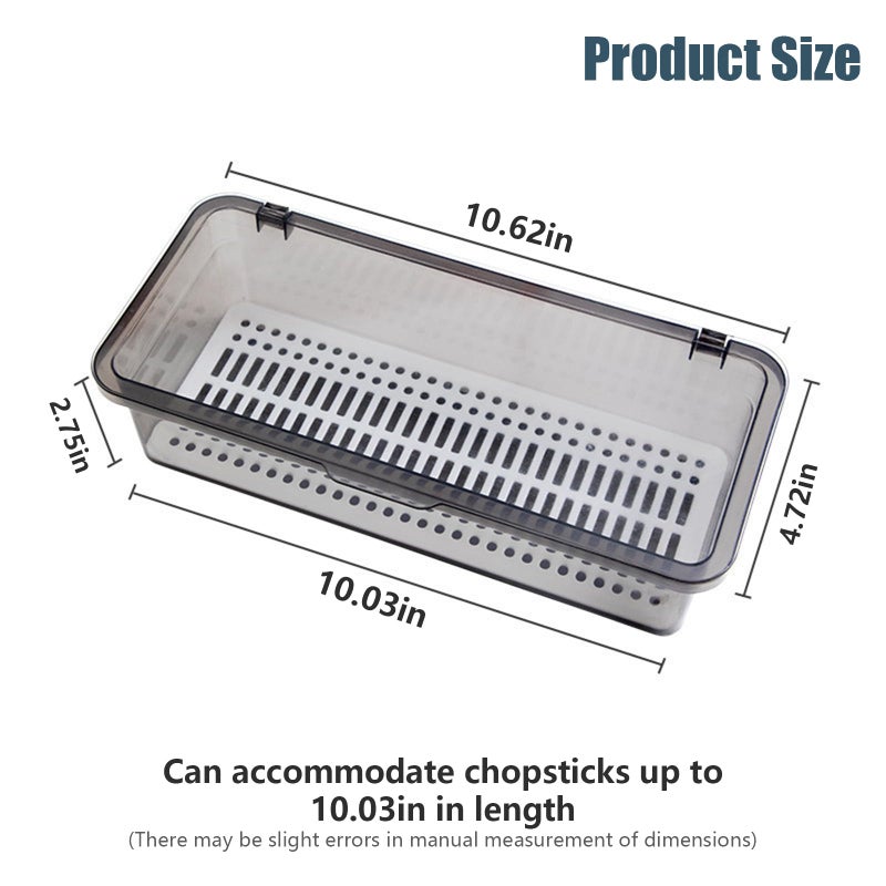 SUNSHNO 4PCS Flatware Tray with Lid and Drainer, Tableware Utensil and Cutlery Drawer Organizer with Lid Covered Silverware Tray to Keeps Your Cutlery Organized and Protected - Image 3