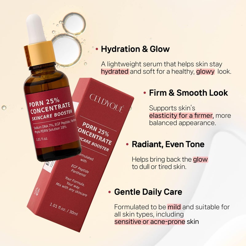 CELDYQUE Salmon DNA PDRN 250,000 ppm Concentrate Skincare Booster - Microneedling Serum w/EGF Peptide & PDRN 25% Growth Factor - Anti-Aging Face Serum with Panthenol 1 Fl Oz Korean Skincare - Image 3