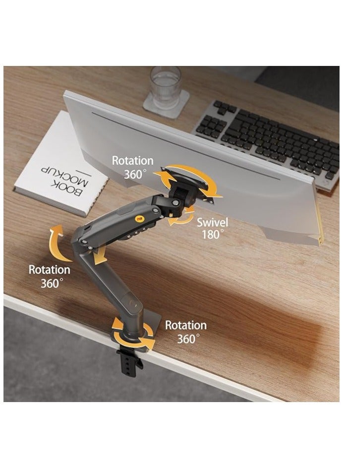 ان بي ايرجونوميك حامل شاشة قابل للتعديل NB F80 - ذراع زنبركي غازي بمرونة 360 درجة، يدعم شاشات مقاس 17-30 بوصة، تركيب متين، مثالي للمكاتب والألعاب - Image 5