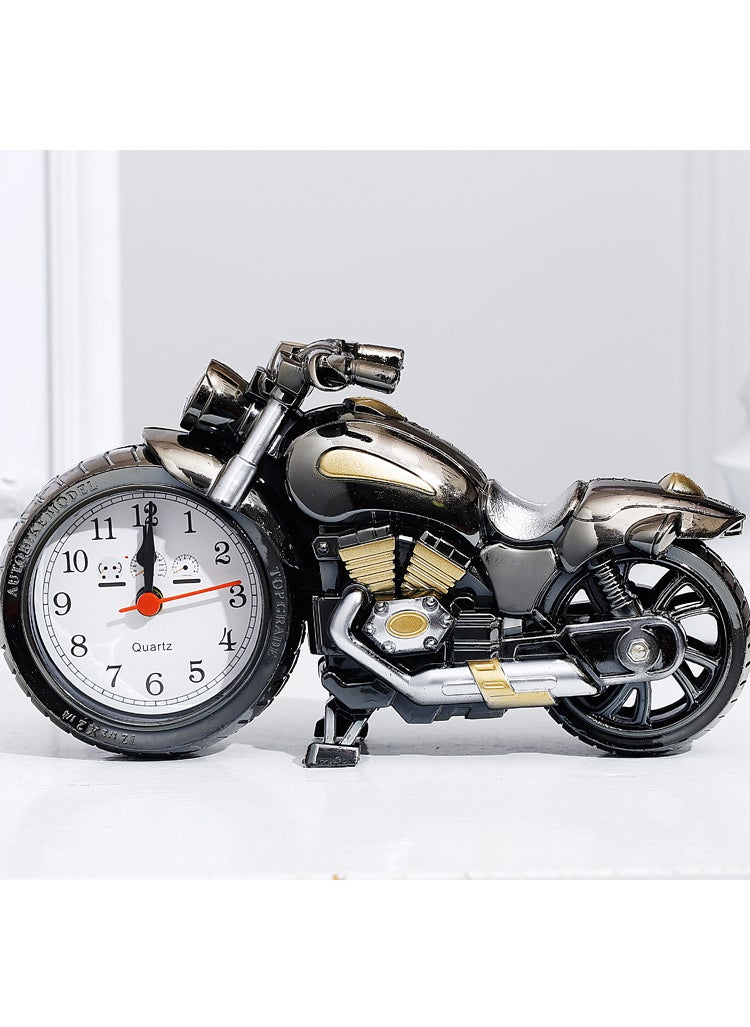 Generic Daily necessities alarm clock New style motorcycle alarm clock fashion creative alarm clock student bedside clock homeMotorcycle black two-color Motorcycle black two-color 