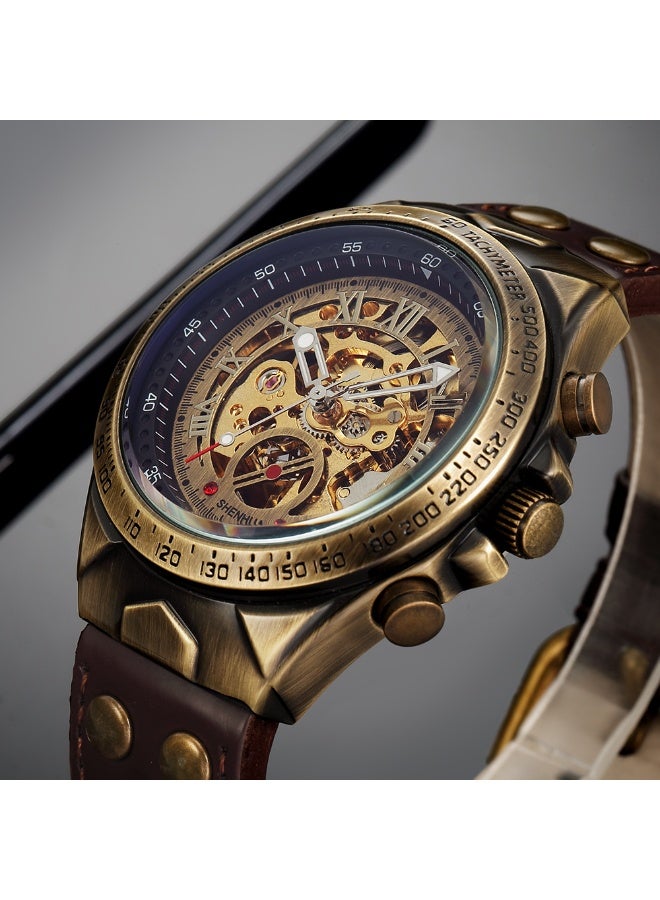 Shenhua Watches for Men Watch Leather Strap Luxury Luminous Water Resistant Automatic Mechanical Wristwatch 9869 - Image 5